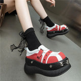 Chunky Black Gothic Platform Heels Shoes