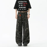Trendy Camouflage Cargo Straight Leg Pants