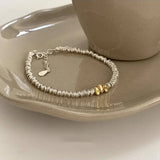 Adjustable Geometric Beads Gold String Bracelet