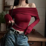 Off-Shoulder Long-Sleeve Top