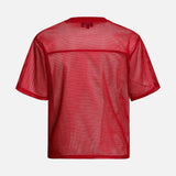 Translucent Mesh Printed Casual Sports T-Shirt