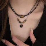 Tiger Eye Stone Pendant Necklace