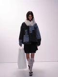 Retro Oversized Casual Patchwork Denim Jacket