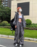 Y2K Parachute Black Cargo Pants