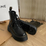 Platform Goth Chelsea Ankle Leather Boot