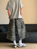 Vintage High Waist Baggy Camo Jorts