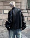 American Style Loose Fit Leather Motorcycle Jacket