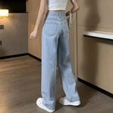High-waist Straight Denim Pants