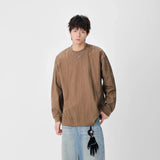 Comfortable Textured Crew Neck Long Sleeve T-Shirt