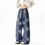 Vintage Black Baggy Drawstring Retro Jeans