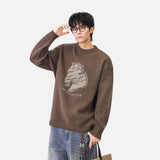 Cozy Winter Horse Pattern Crewneck Sweater
