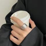 Geometric Wide Irregular Silver Finger Ring