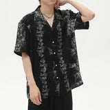 Retro Floral Cuban Collar Casual Shirt