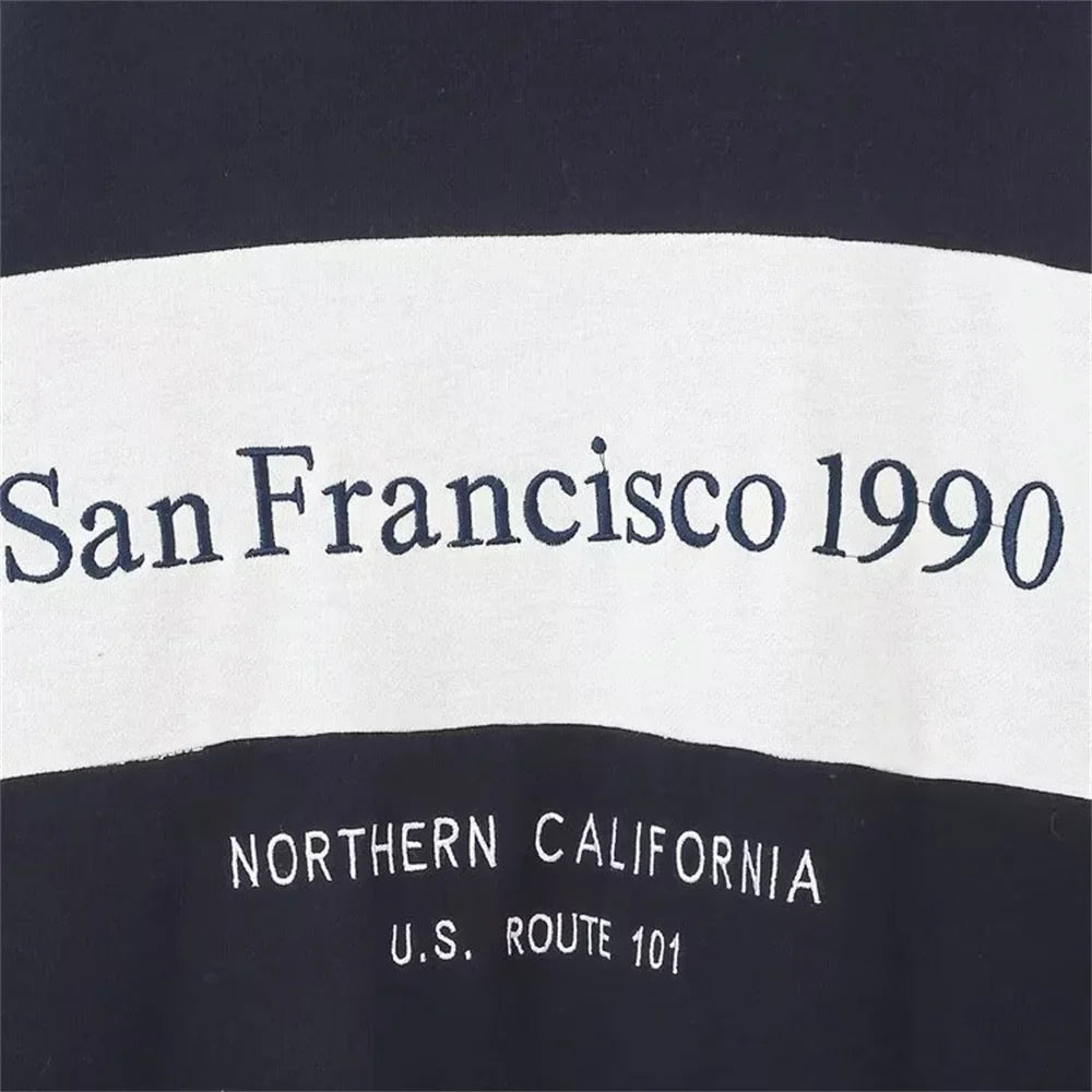 Cozy Embroidered Round Neck Long Sleeve Sweatshirt