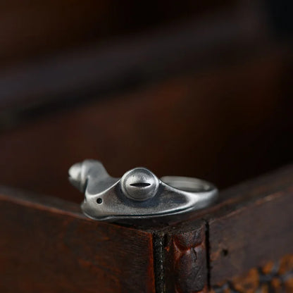 Gothic Adjustable Punk Frog Animal Ring