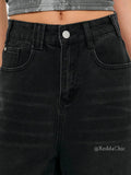 Women Cozy Soft Knit Black Denim Jorts