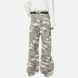 Y2K Camouflage Print Draped Floor Wide Leg Jeans