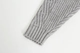 Fashionable Solid Color Single Breasted Knitted Cardigan