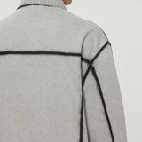 Gray Korean Style Vintage Motorcycle Denim Jacket
