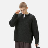 Streetwear 3D Cable Stitch Design Knitted Sweater