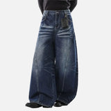 Y2K American Style Moustache Effect Jeans