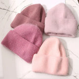 Fur Knitted Three Fold Beanie