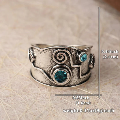 Stylish Silver Blue Stone Inlaid Ring