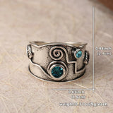 Stylish Silver Blue Stone Inlaid Ring