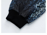 Insulated Leopard Rhinestone Zip-Up Hooded Sweatshirt