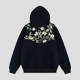 Embossed Flower Vine Velvet Hoodie