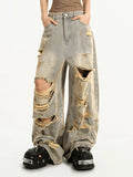 Streetwear Solid Loose Chic High Waist Jeans