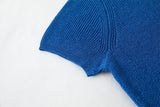Women Retro Casual Blue Nautical Style Knit T-Shirt