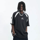 Sporty Patchwork Oversized Hip Hop T-Shirt