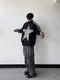 Retro Patchwork Star Varsity Jacket