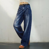 Mid Waist Multipocket Wide Leg Jeans