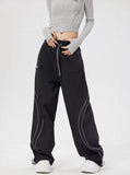 Striped Reflective Baggy Joggers