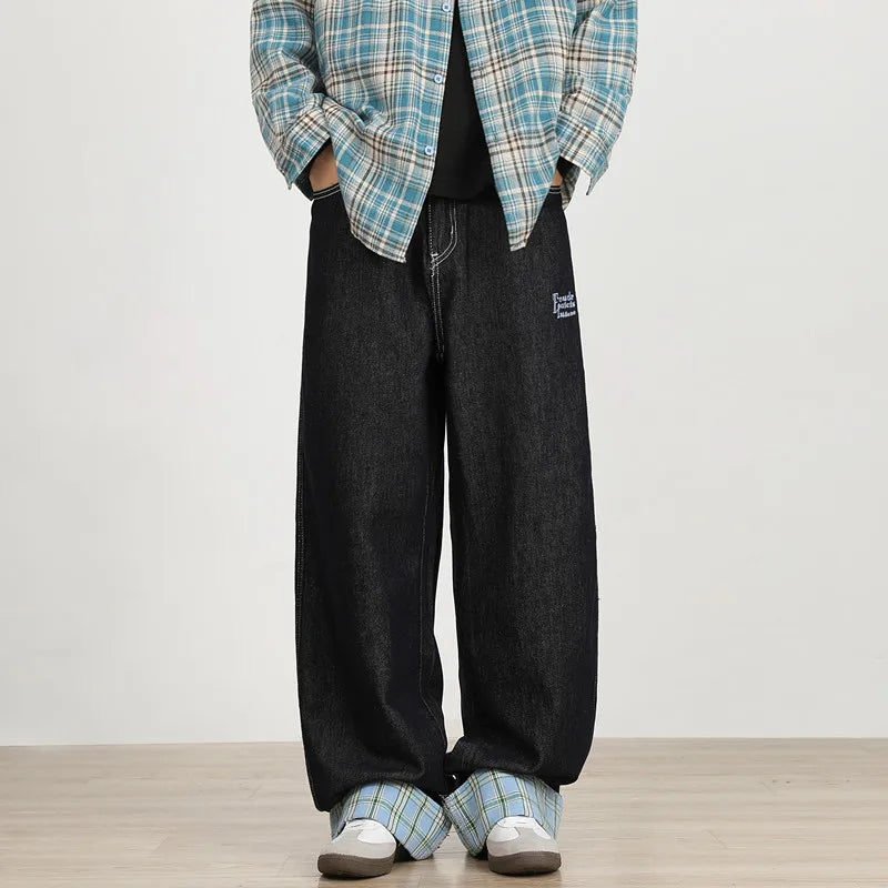 Luxury Straight & Sleek Patchwork Wide Leg Jeans