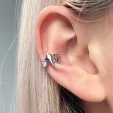 Gothic Punk Silver Cross Star Earrings