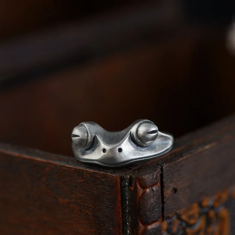 Gothic Adjustable Punk Frog Animal Ring