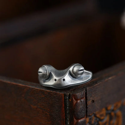 Gothic Adjustable Punk Frog Animal Ring