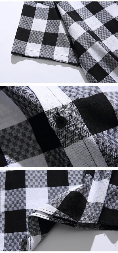 Chess Plaid Embroidery Shirt