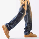 Vintage Streetwear Gradient Tie Dye Distressed Jeans