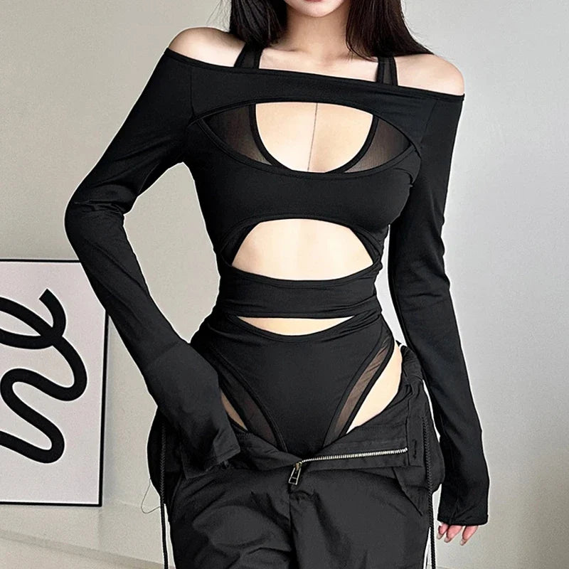 Goth Cyber Punk Dark Mesh T-Shirt