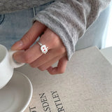 Cute Cartoon Apple Silver Metal Ring