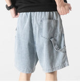 Washed Baggy High-waist Shorts