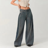 Retro Vintage Washed Denim Jeans
