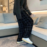 Casual Loose Checkered Corduroy Pants
