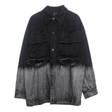 Cool Streetwear Vintage Gradient Denim Jacket
