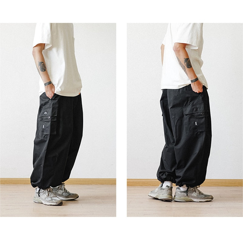 Multi-Pocket Solid Cargo Pants