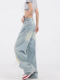 Vintage Cutting High Waist Wide Leg Jeans